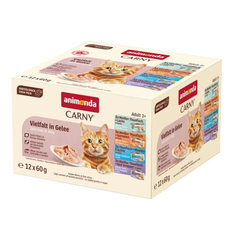 animonda Carny Adult Fine Fillets hyytelössä 12 x 60 g
