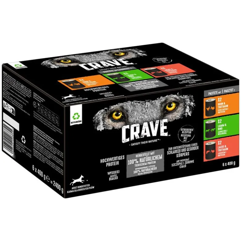 Crave Adult -koiranruoka 6 x 400 g