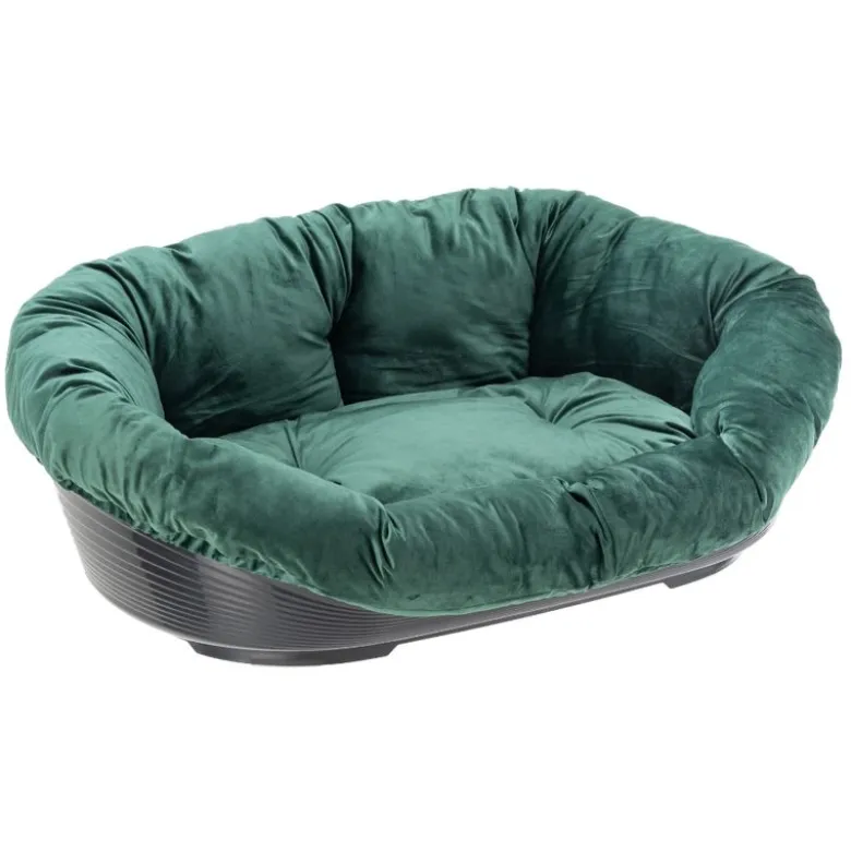 Ferplast Siesta Deluxe -lemmikinkori musta + Sofà-päällinen vihreä sametti
