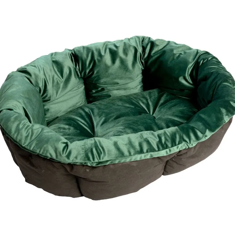 Ferplast Sofà -päällinen vihreä sametti Ferplast Siesta Deluxe -koirankoriin