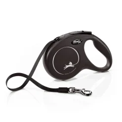 flexi New Classic -nauhatalutin, M, musta, 5 m