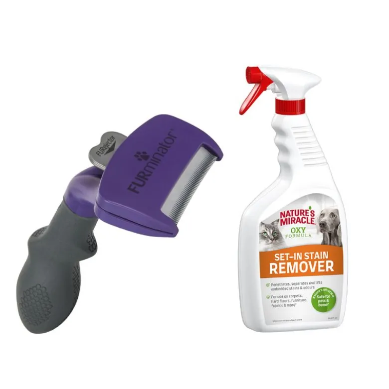 FURminator DeShedding Tool + Nature's Miracle Cat Set-In tahran- ja hajunpoistoaine kaupan päälle!