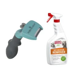 FURminator DeShedding Tool + Nature's Miracle Cat Set-In tahran- ja hajunpoistoaine kaupan päälle!