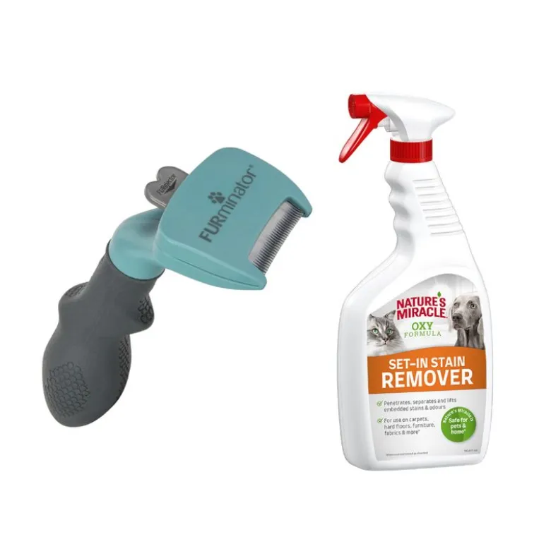 FURminator DeShedding Tool + Nature's Miracle Cat Set-In tahran- ja hajunpoistoaine kaupan päälle!