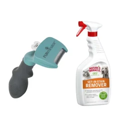 FURminator DeShedding Tool + Nature's Miracle Cat Set-In tahran- ja hajunpoistoaine kaupan päälle!