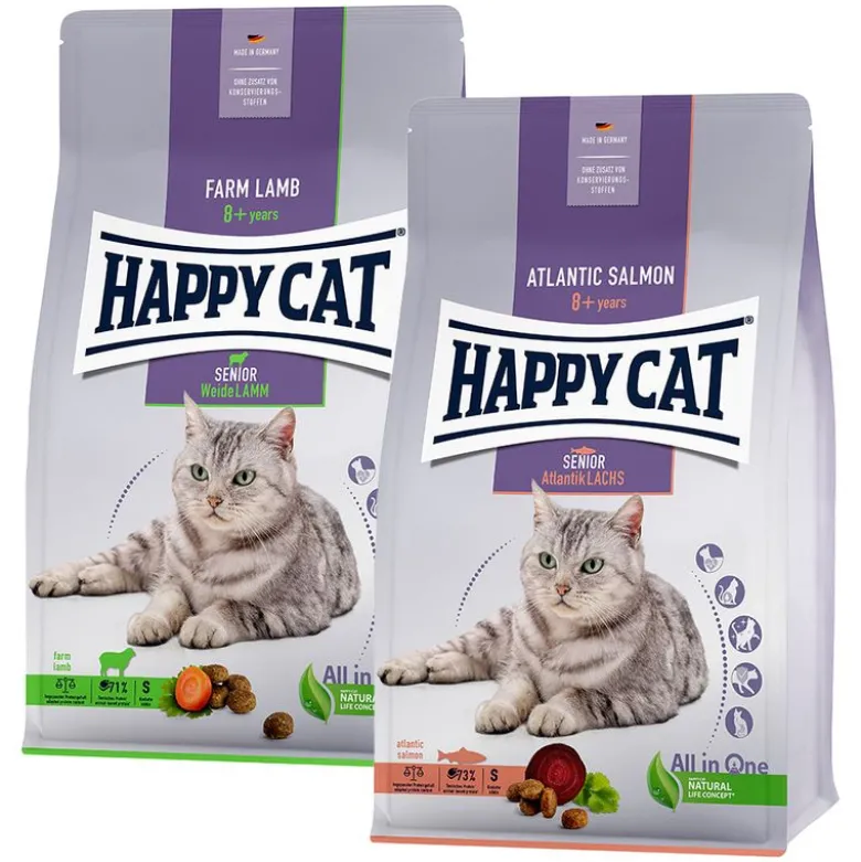 Happy Cat Senior -yhteispakkaus 2 x 4 kg