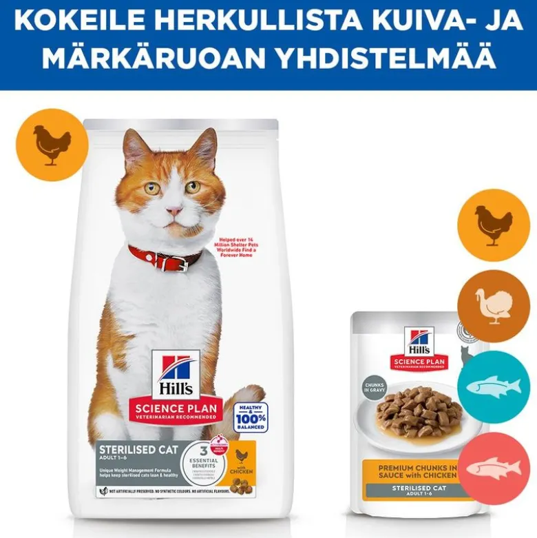 Hill's Science Plan Sterilised Cat Adult 1-6 kana