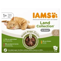 IAMS Advanced Nutrition Grain Free Land Collection kastikkeessa