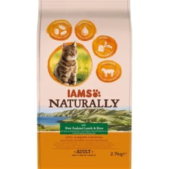 IAMS Naturally Cat Adult -säästöpakkaus 2 x 2,7 kg