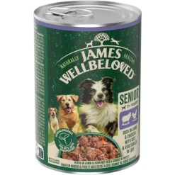 James Wellbeloved Senior Dog Hypoallergeeninen lammas- & kanapatee