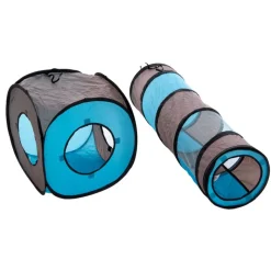 Kissan lelupaketti: Connect 2in1 -tunneli + höyhenkeppi + pallot & hiiret
