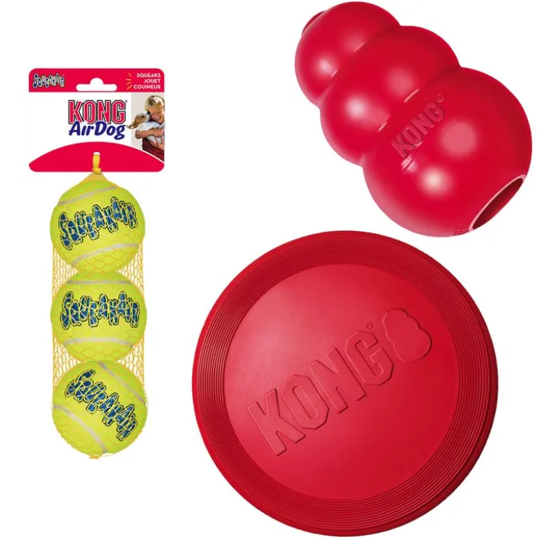 KONG-lelusetti: frisbee, KONG Classic, tennispallot