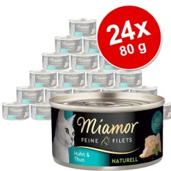 Miamor Fine Filets Naturelle -säästöpakkaus 24 x 80 g