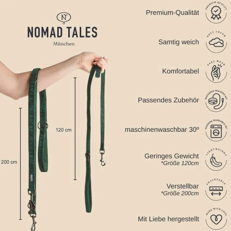 Nomad Tales Blush -koiran talutushihna, rosé