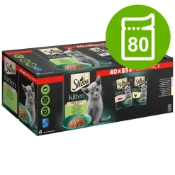 Sheba Kitten -lajitelma tuorepussit -säästöpakkaus 80 x 85 g