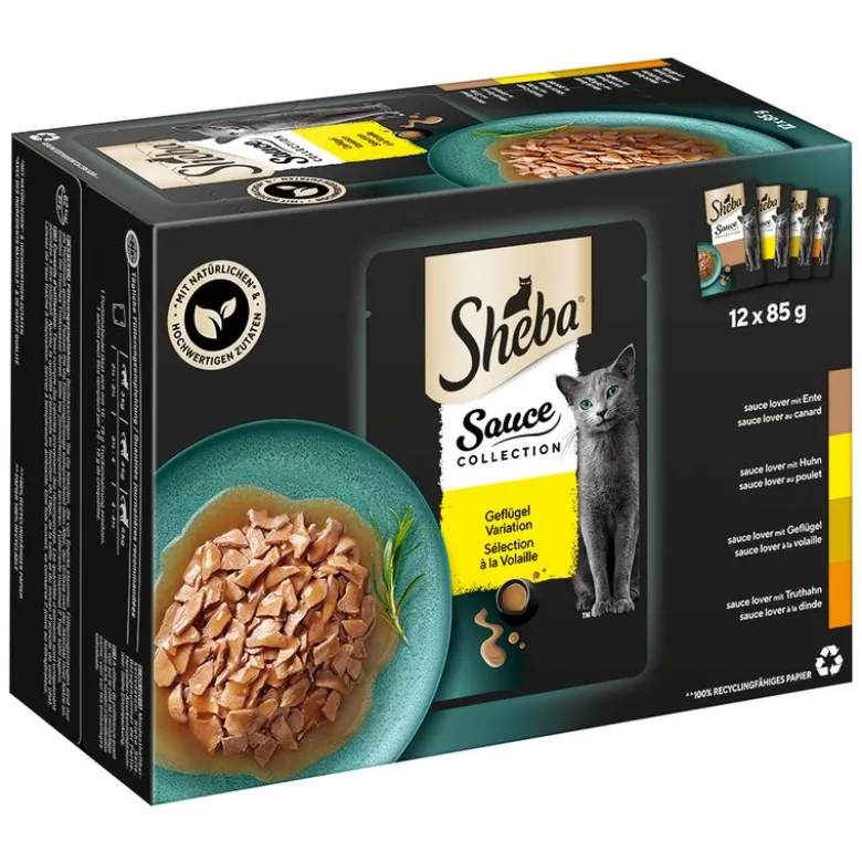 Sheba-tuorepussilajitelma megapakkauksessa 24 x 85 g