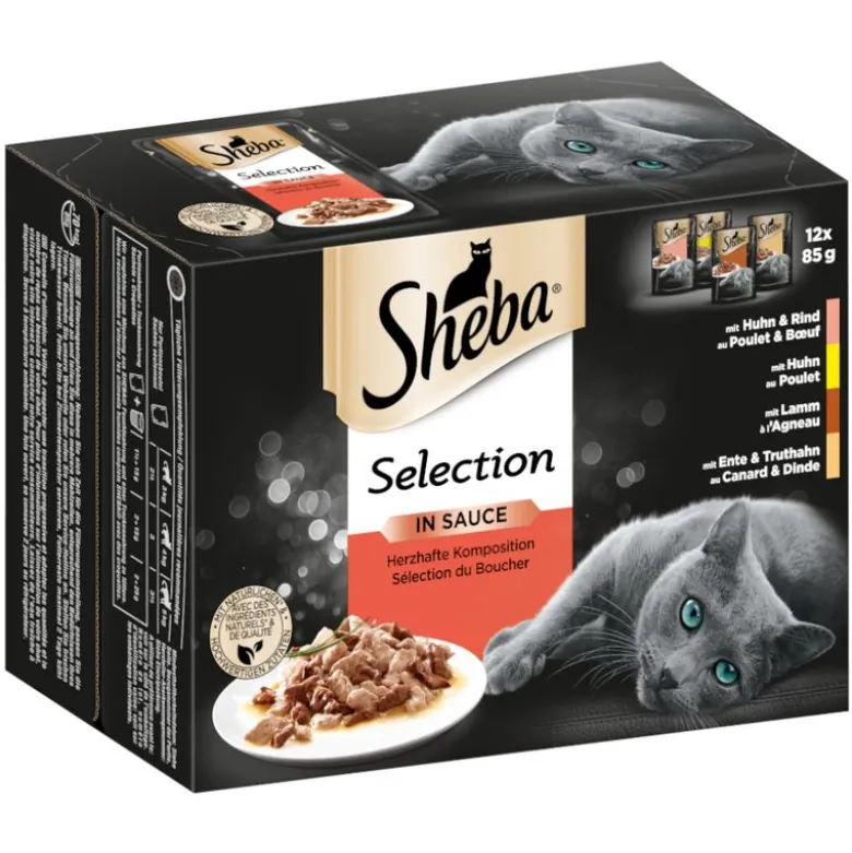 Sheba-tuorepussilajitelma megapakkauksessa 24 x 85 g