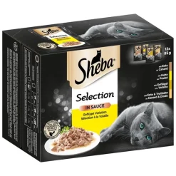 Sheba-tuorepussilajitelma säästöpakkauksessa 144 x 85 g