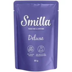 Smilla Deluxe Pouches -paloja kastikkeessa vihannesten kera