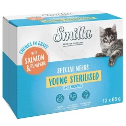 Smilla Young Sterilised Pouches paloja kastikkeessa vihannesten kera