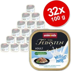 Säästöpakkaus animonda Vom Feinsten Adult Milkies kastikkeessa 32 x 100 g