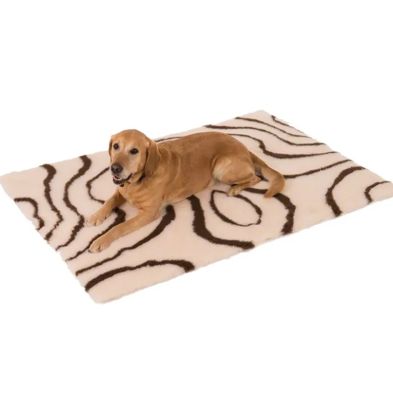 Säästöpakkaus: Vetbed® Isobed SL Wave, kerma/ruskea + SL Paw -koiranpeitto