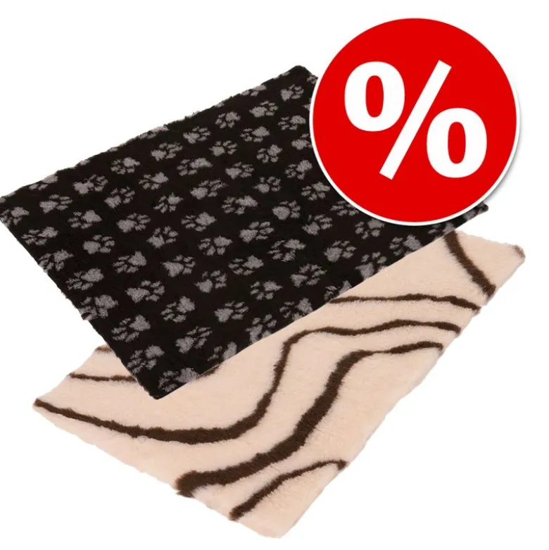 Säästöpakkaus: Vetbed® Isobed SL Wave, kerma/ruskea + SL Paw -koiranpeitto
