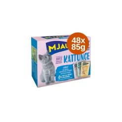 Säästöpakkaus: 48 x 85 g Mjau Kitten Pouch