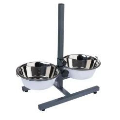TIAKI-kaksoiskulho säädettävällä telineellä