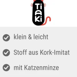 TIAKI-kissanlelu korkkikala kissanmintulla