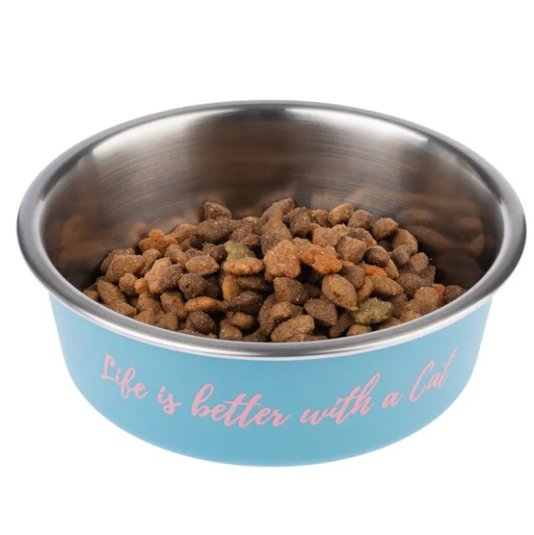 TIAKI-ruokakuppi “Better With A Cat” ruostumatonta terästä