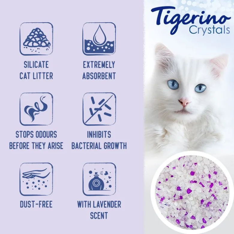 Tigerino Crystals Lavender -kissanhiekka, laventeli