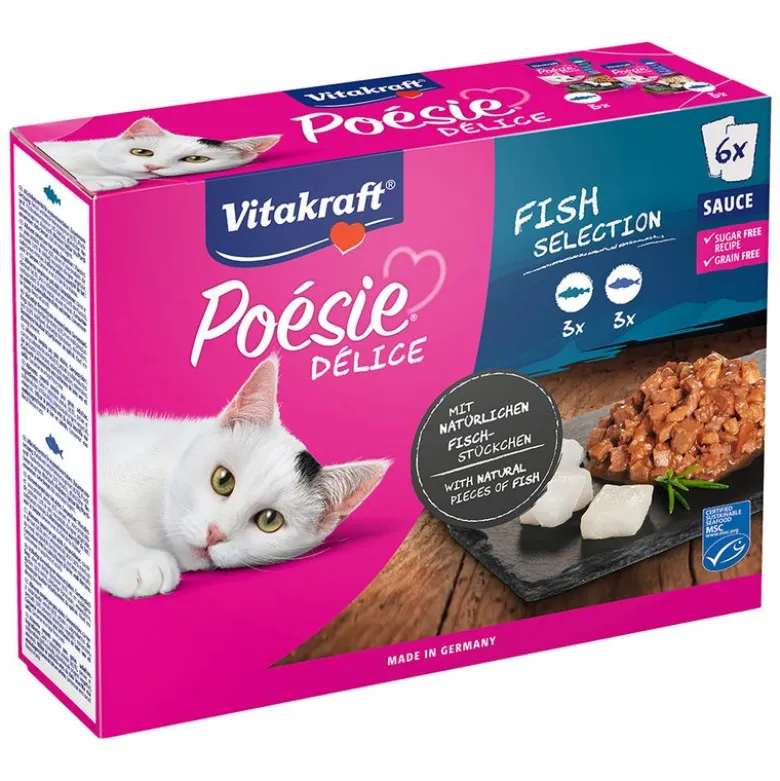 Vitakraft Poésie DéliSauce -sekoituspakkaus 6 x 85 g