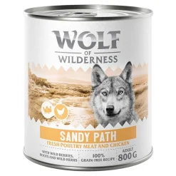 Wolf of Wilderness Adult 6 x 800 g - Paljon tuoretta siipikarjanlihaa mukana