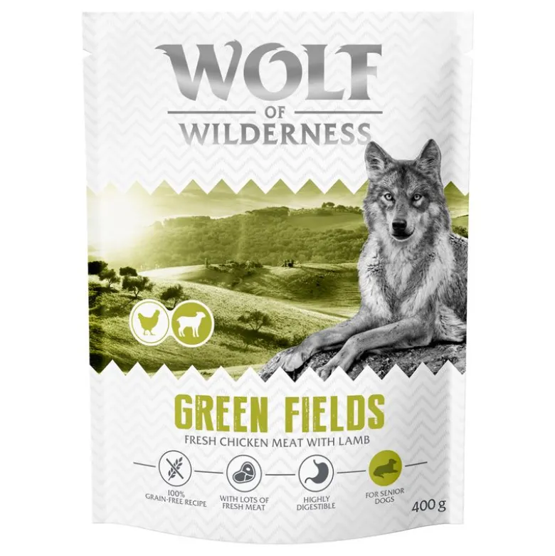 Wolf of Wilderness Senior "Green Fields" karitsa – viljaton