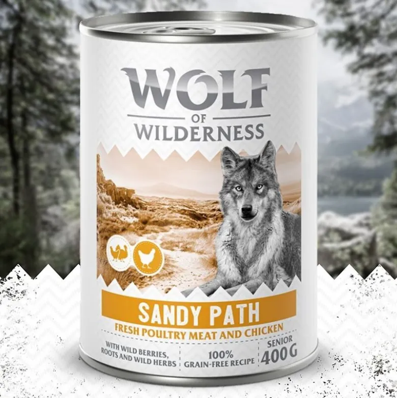 Wolf of Wilderness Senior 6 x 400 g - Paljon tuoretta siipikarjanlihaa mukana