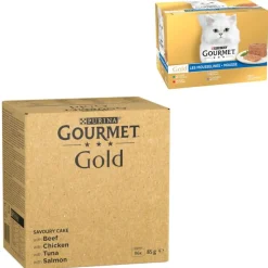 96 x 85 g Gourmet Gold + 24 x 85 g Fine Paté -lihasekoitus kaupan päälle!