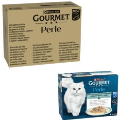 96 x 85 g Gourmet Perle + 12 x 85 g Meren antimia kastikkeessa kaupan päälle!