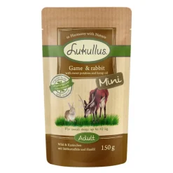 6 x 150 g Lukullus Naturkost Mini Mix Adult -tuorepussit