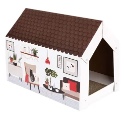 XL Home -kissanmökki, mukana raapimislauta - Winter